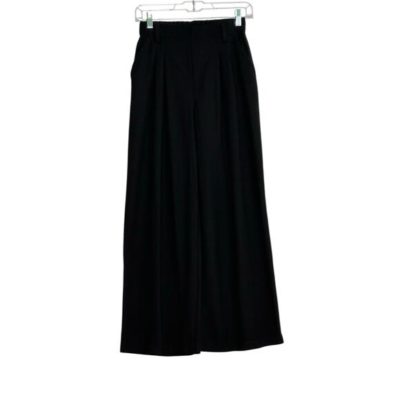 Black high waisted wide legs pleated pants size XSP - Picture 8 of 8
